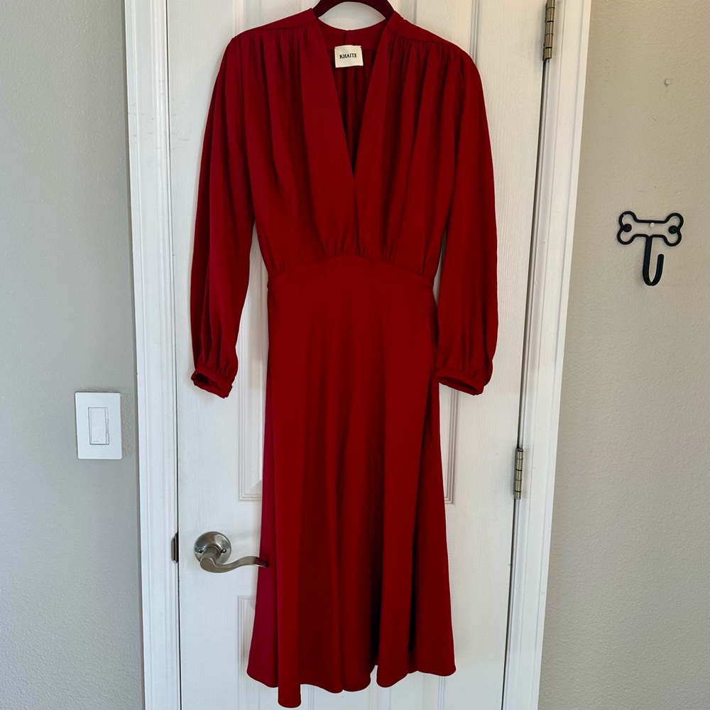 Authentic Khaite Dress Midi Red Sz 6